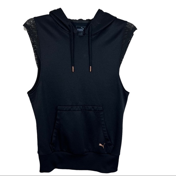 Puma DryCELL Black Pullover Sleeveless Hoodie Woman’s Size 6 - Picture 1 of 11